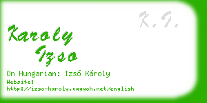 karoly izso business card