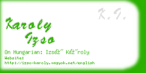 karoly izso business card